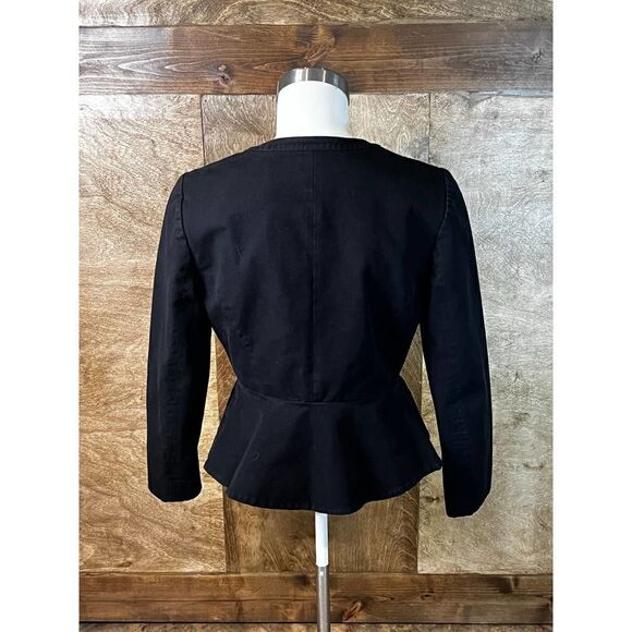 Women's Halogen Black 100% Cotton Jacket Petite Small - Picture 3 of 6